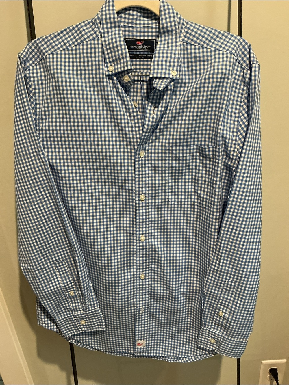 Vineyard Vines Blue and White Gingham Button-Down Shirt